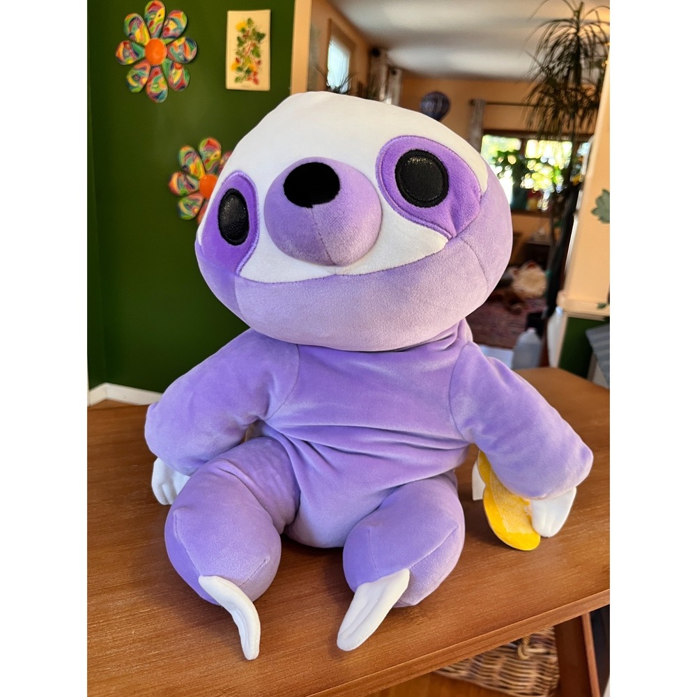 Zuru Hug A Lumps Purple Sloth Sydney Weighted 3.3 LBS Plushie Doll 19in